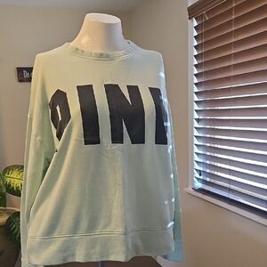 PINK Victoria's Secret Light Green Crew Neck Sweater